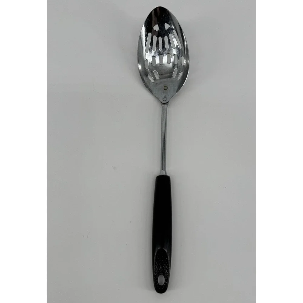 Vintage Ecko Chromium Plated Slotted Serving Spoon USA Retro Kitchen Cooking